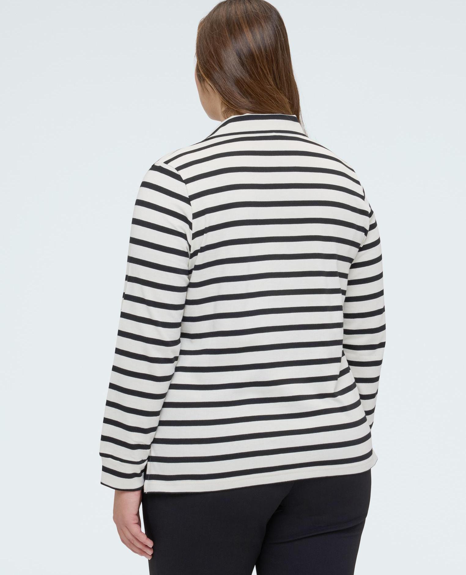 Camiseta de mujer de punto de algodón estilo marinero - Fiorella Rubino - Blanco Blanco-2