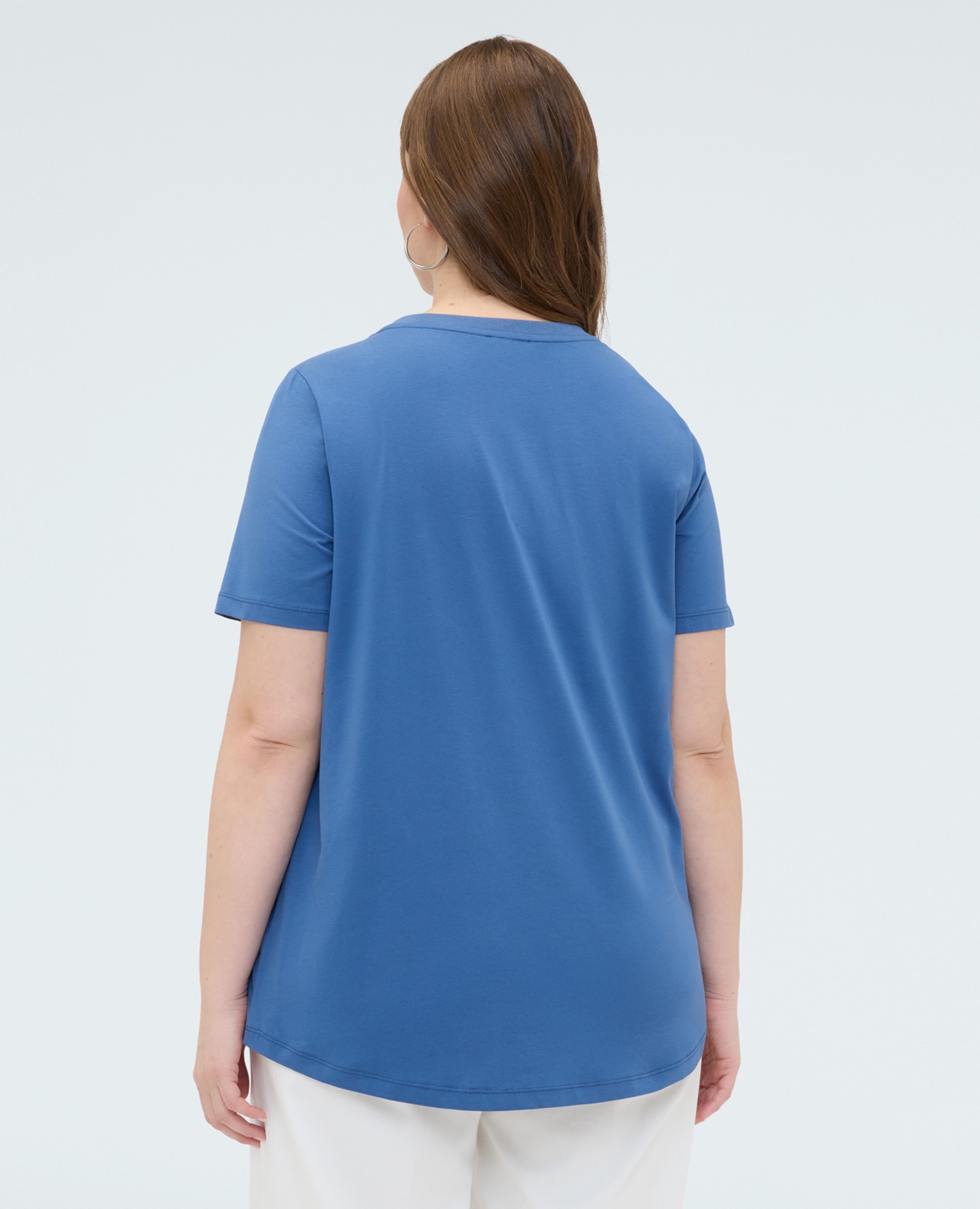Camiseta de mujer de algodón con corazones y estrás aplicaciones decorativas en forma de corazón en la parte delantera - Fiorella Rubino - Azul Azul-2