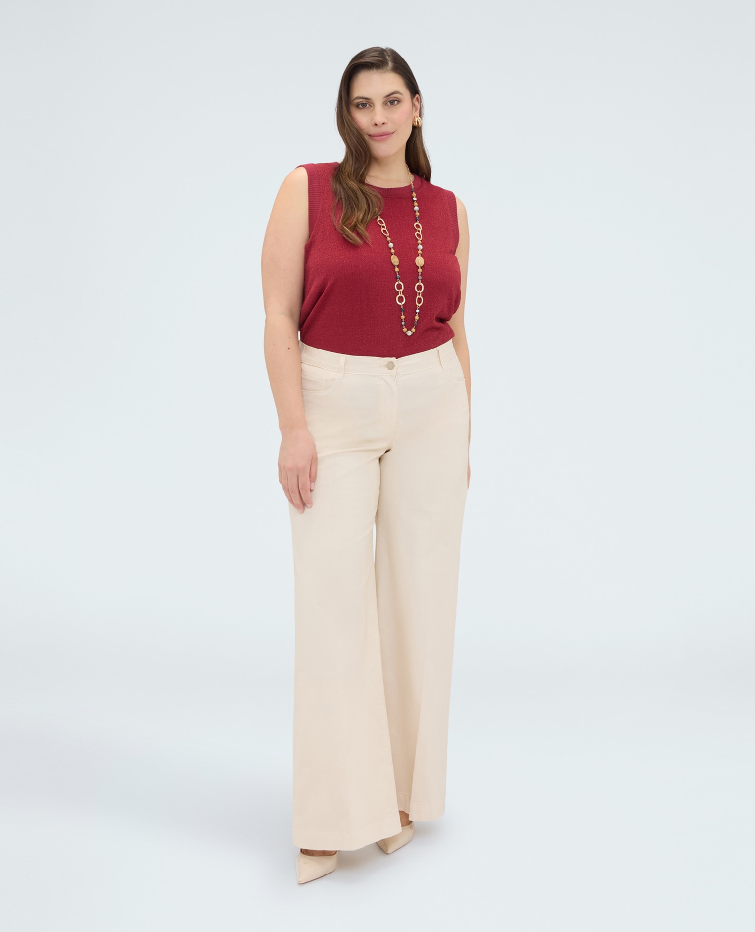 Fiorella Rubino - Pantalones de mujer wide leg de algodón ligero ajuste y diseño para el máximo confort.