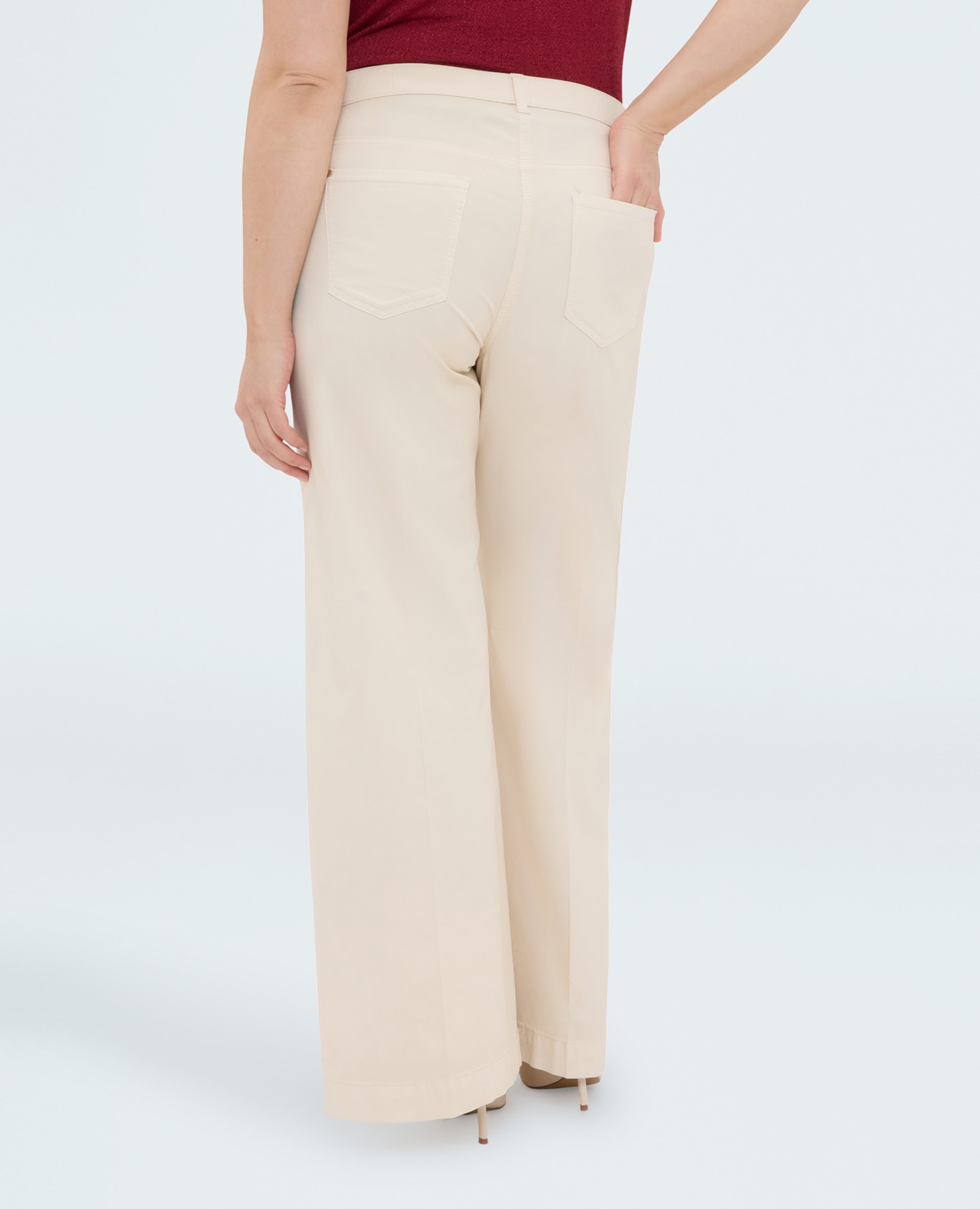 Pantalones de mujer wide leg de algodón ligero ajuste y diseño para el máximo confort - Fiorella Rubino - Beige Beige-2