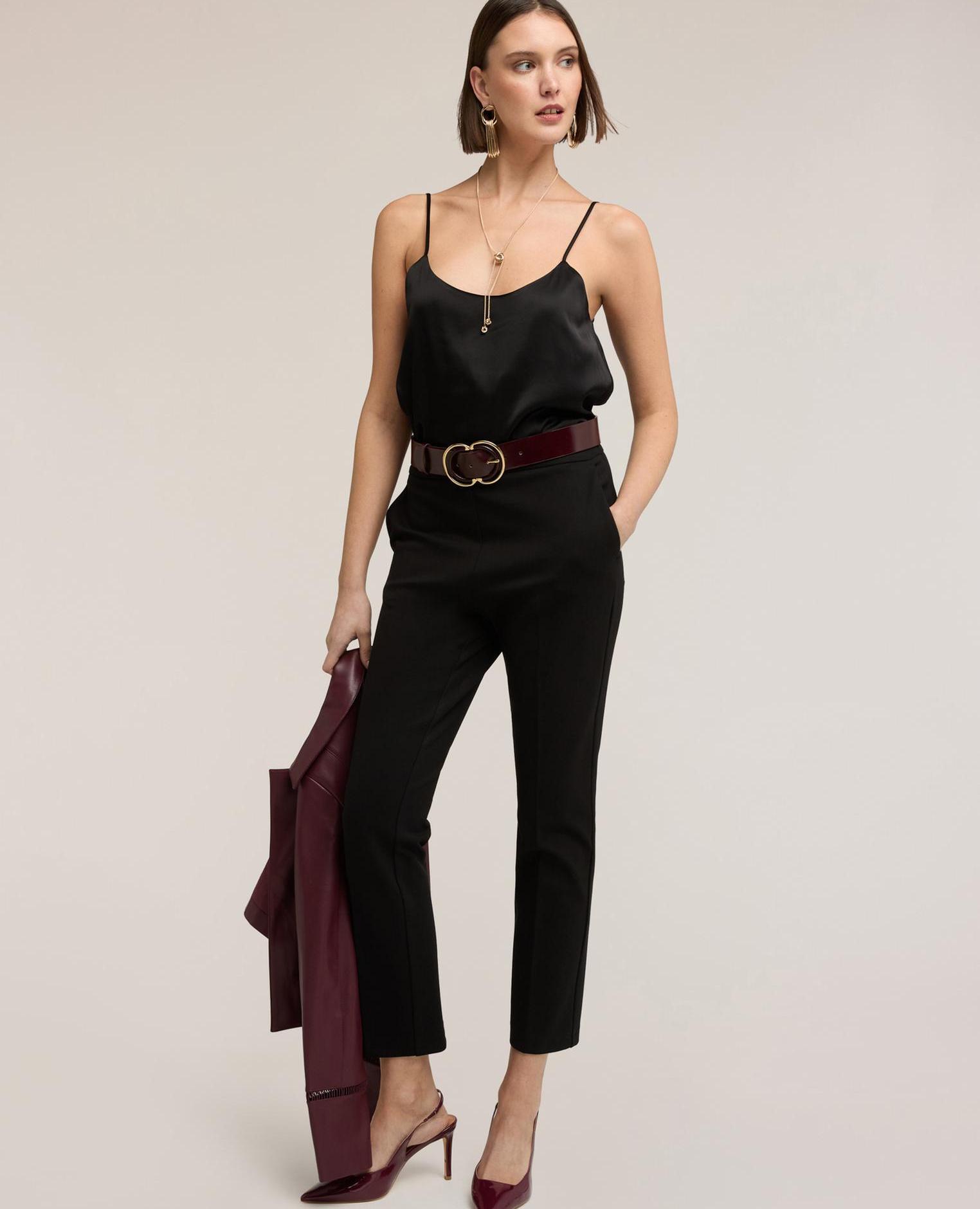 Top de mujer lencería escote amplio redondo - Motivi - Negro Negro-3