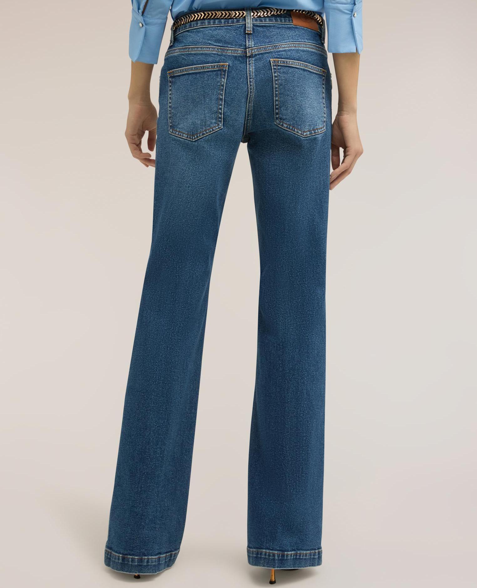 Vaqueros de mujer flare con detalle joya - Motivi - Azul Azul-2