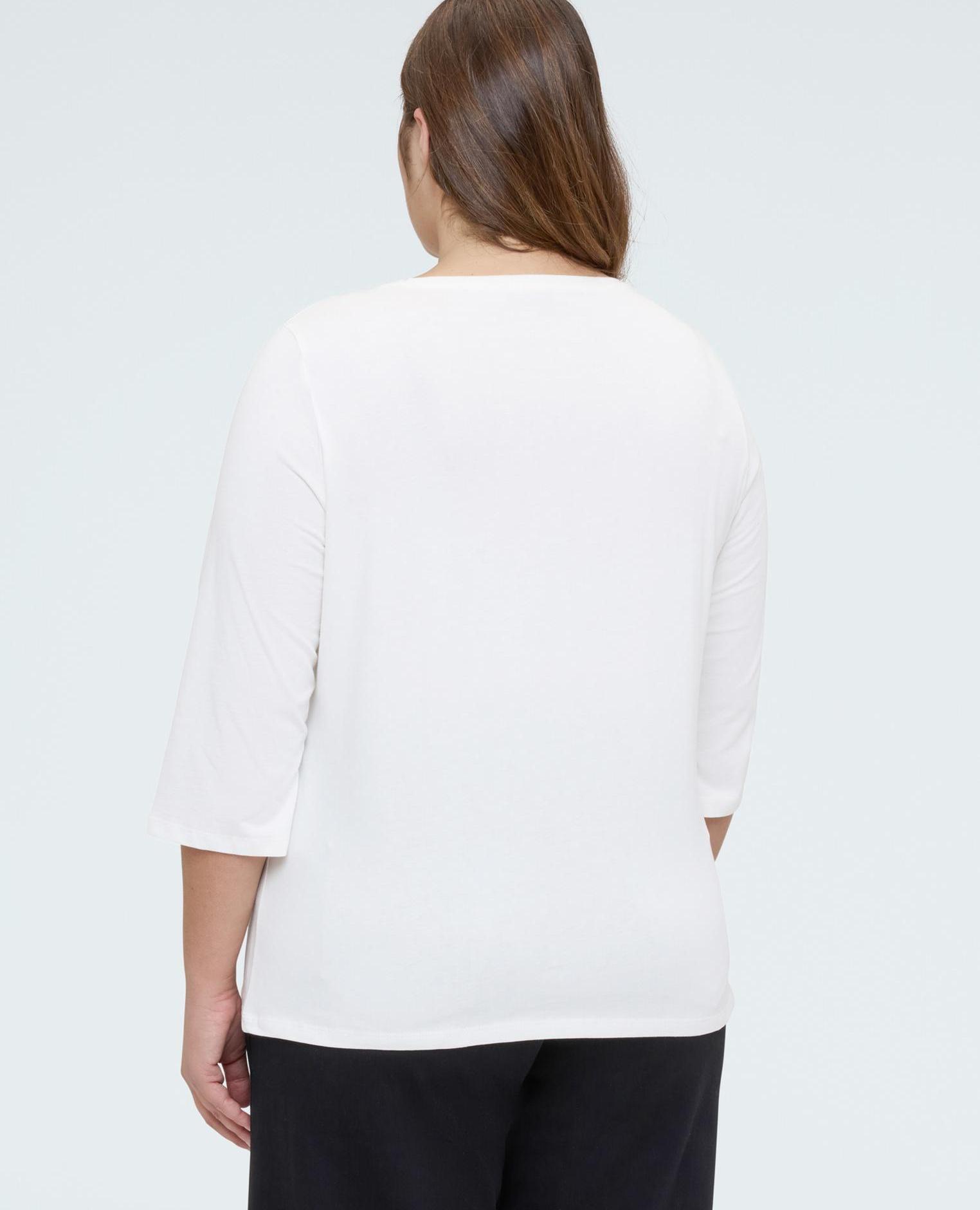 Camiseta de mujer de algodón con estampado estampado de letras en el frente - Fiorella Rubino - Blanco Blanco-2