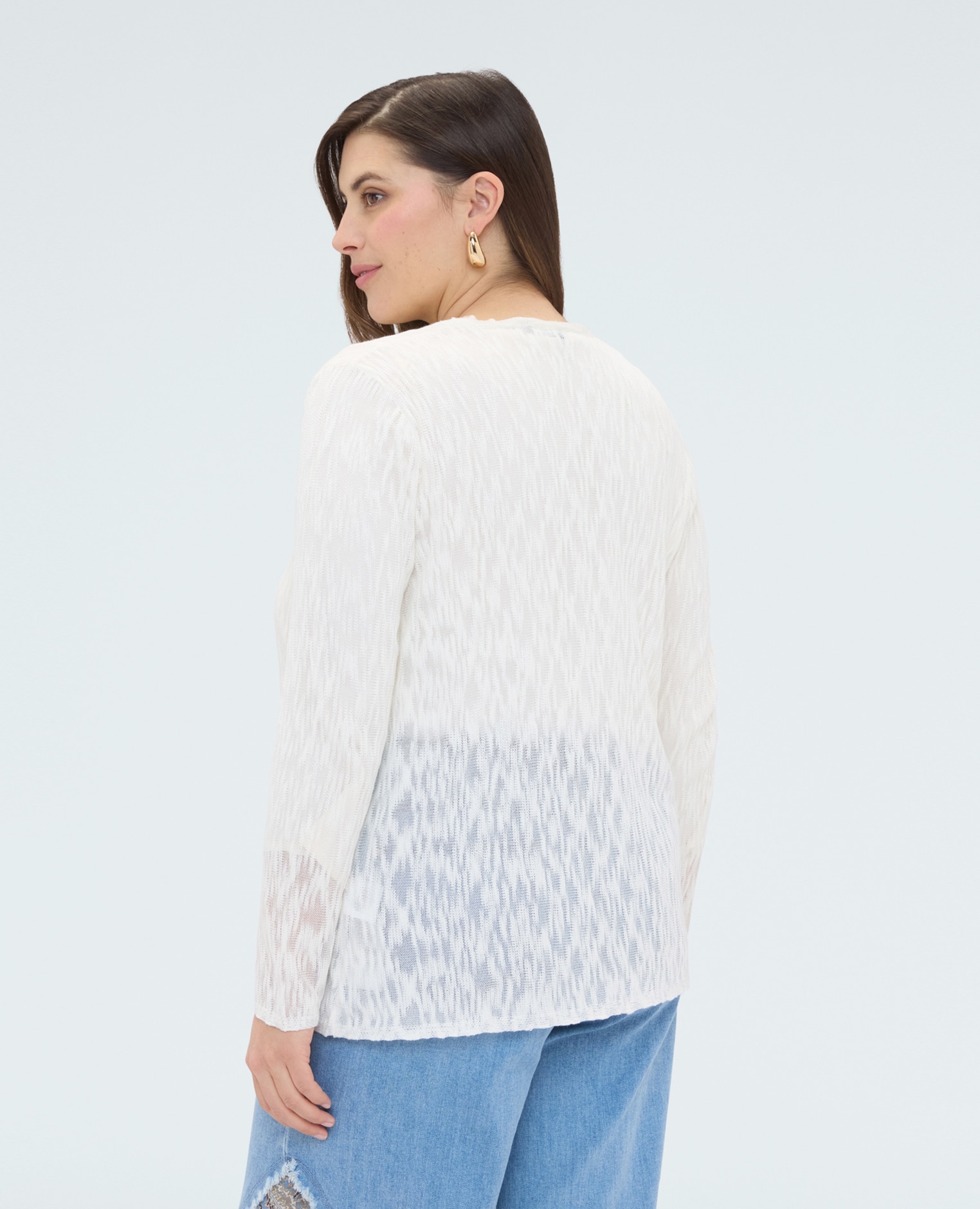Cárdigan de mujer ligero con cierre de cordón ajuste y diseño para el máximo confort - Fiorella Rubino - Blanco Blanco-2
