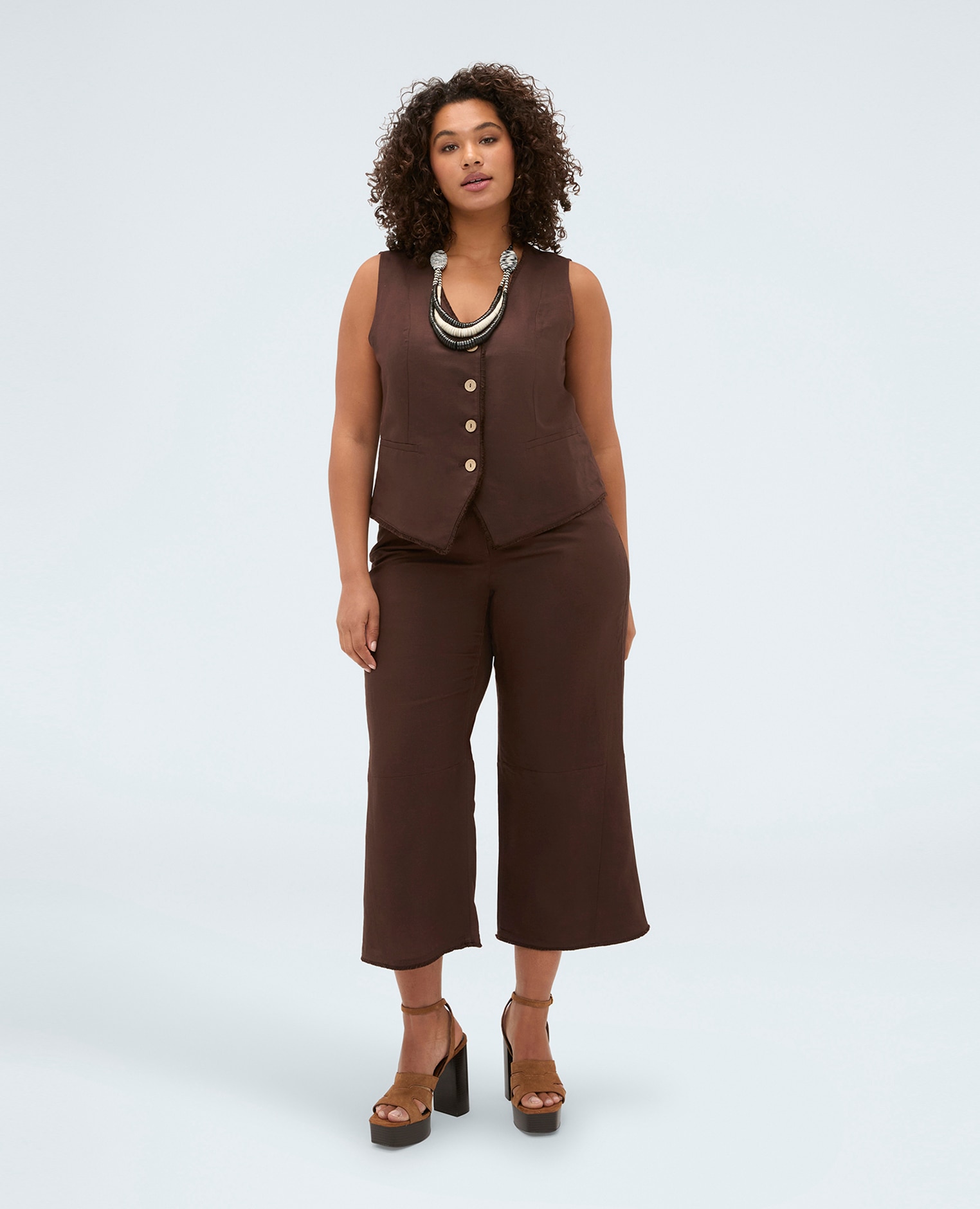 Fiorella Rubino - Pantalones de mujer de mezcla de lino y viscosa modelo cropped para un diseño contemporáneo.