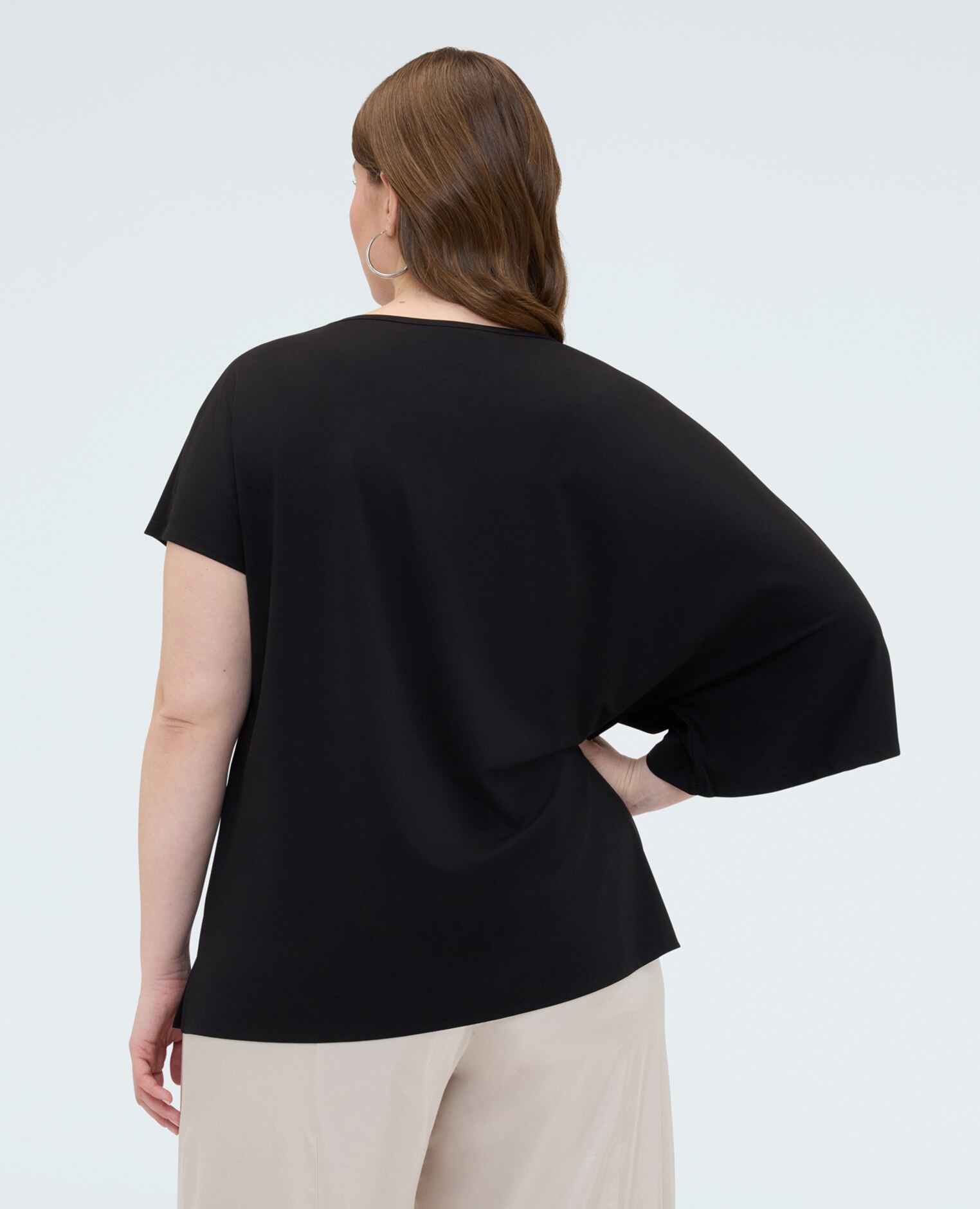Camiseta de mujer mangas asimétricas ajuste para el máximo confort - Fiorella Rubino - Negro Negro-2