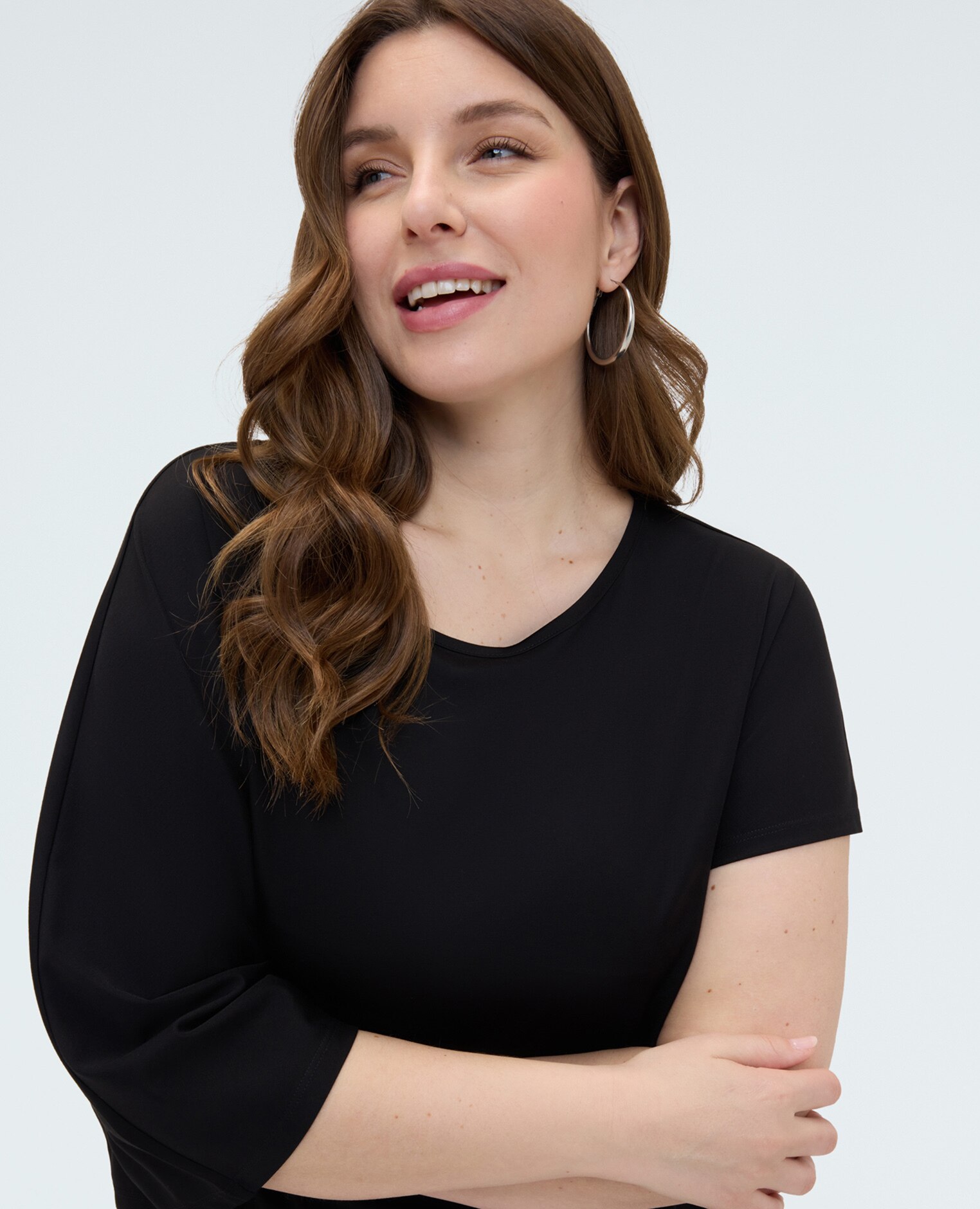 Camiseta de mujer mangas asimétricas ajuste para el máximo confort - Fiorella Rubino - Negro Negro-4