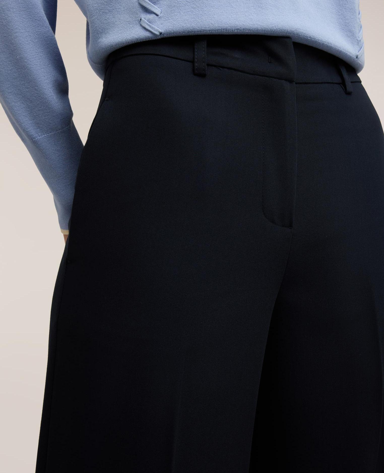 Pantalones de mujer palazzo con pliegue marcado ajuste regular - Motivi - Azul Azul-4