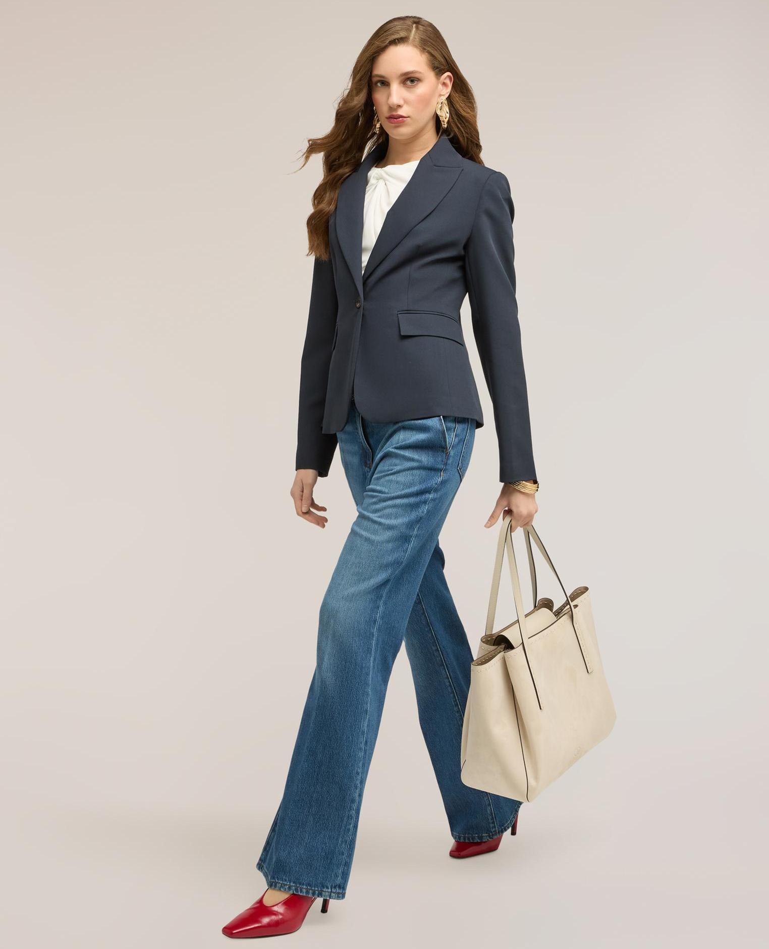 Motivi - Blazer de mujer de un botón con solapas con ajuste regular.