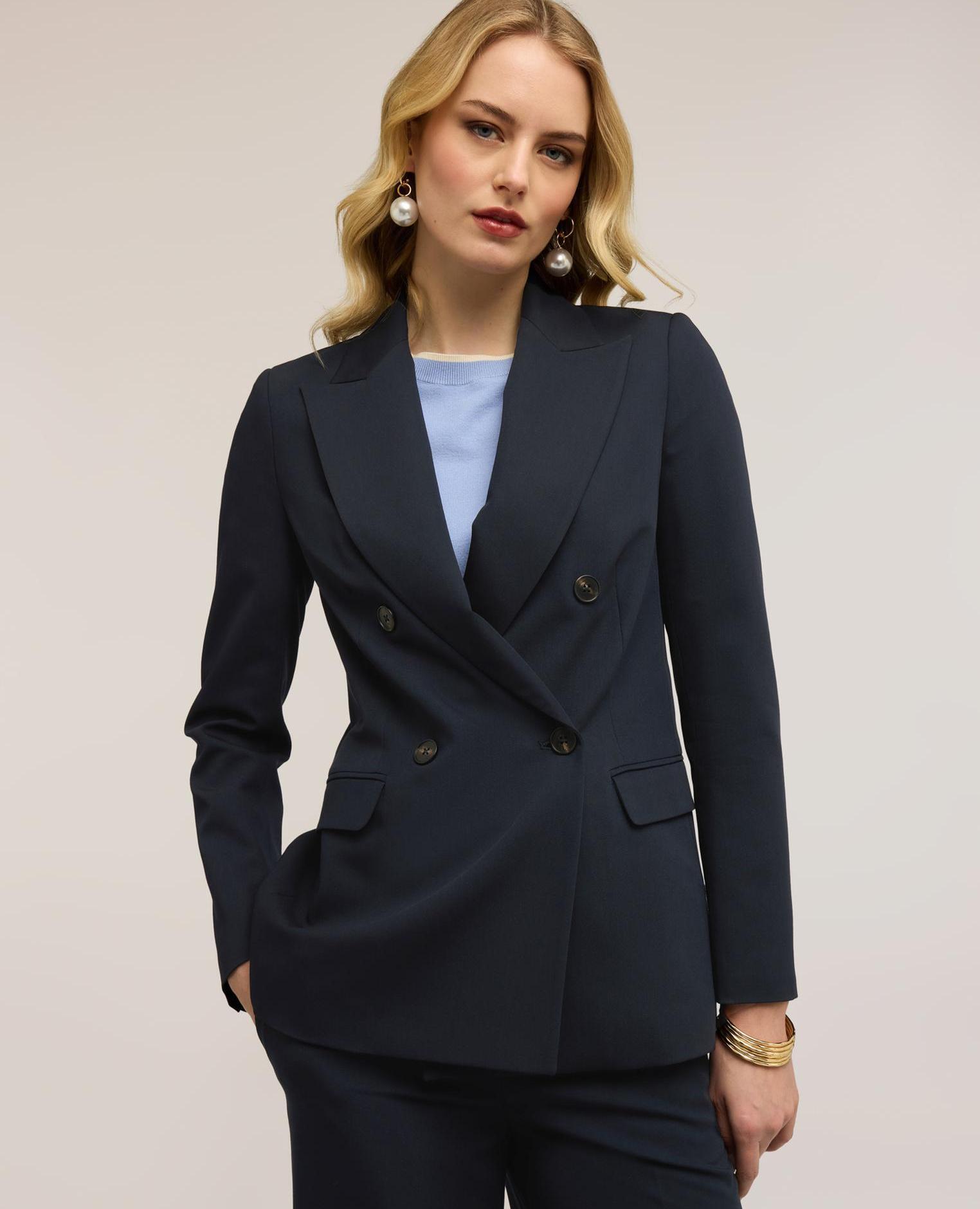 Motivi - Chaqueta de mujer estructurada de doble botonadura modelo cruzado.