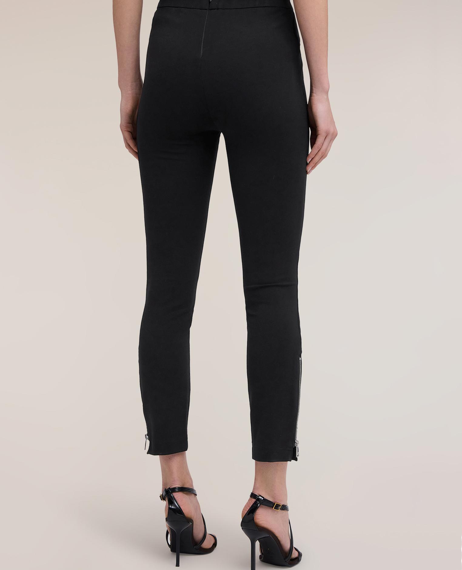 Pantalones de mujer slim en punto milano cierre con cremallera en el centro trasero - Motivi - Negro Negro-2