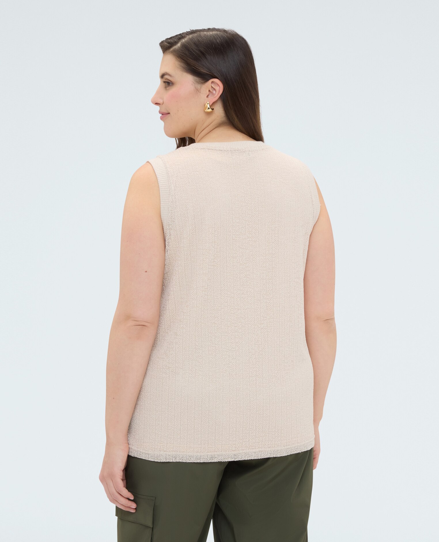 Top de mujer de punto lurex ajuste para el máximo confort - Fiorella Rubino - Blanco Blanco-2