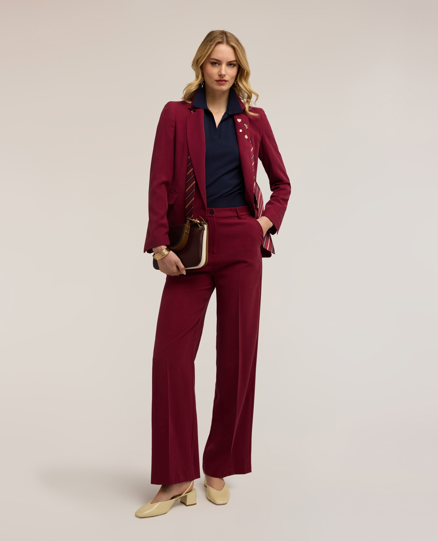 Motivi - Pantalones de mujer rectos de mezcla de viscosa.