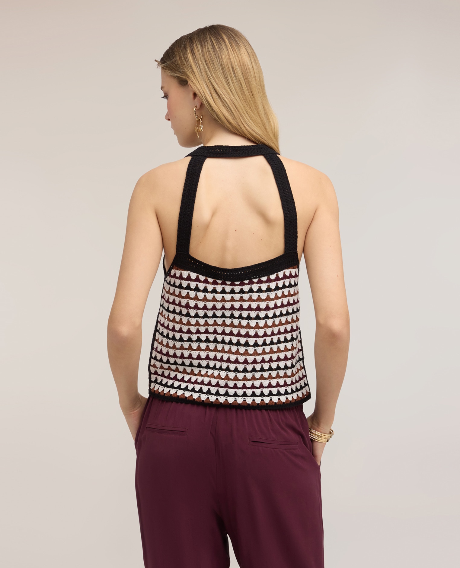 Top de mujer crop de ganchillo modelo crop con ajuste boxy - Motivi - Negro Negro-2