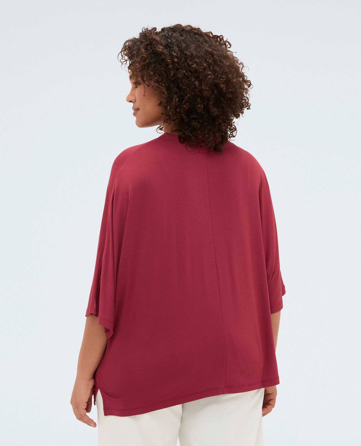 Camiseta de mujer de viscosa con detalle decorativo ajuste y diseño para el máximo confort - Fiorella Rubino - Rojo Rojo-2