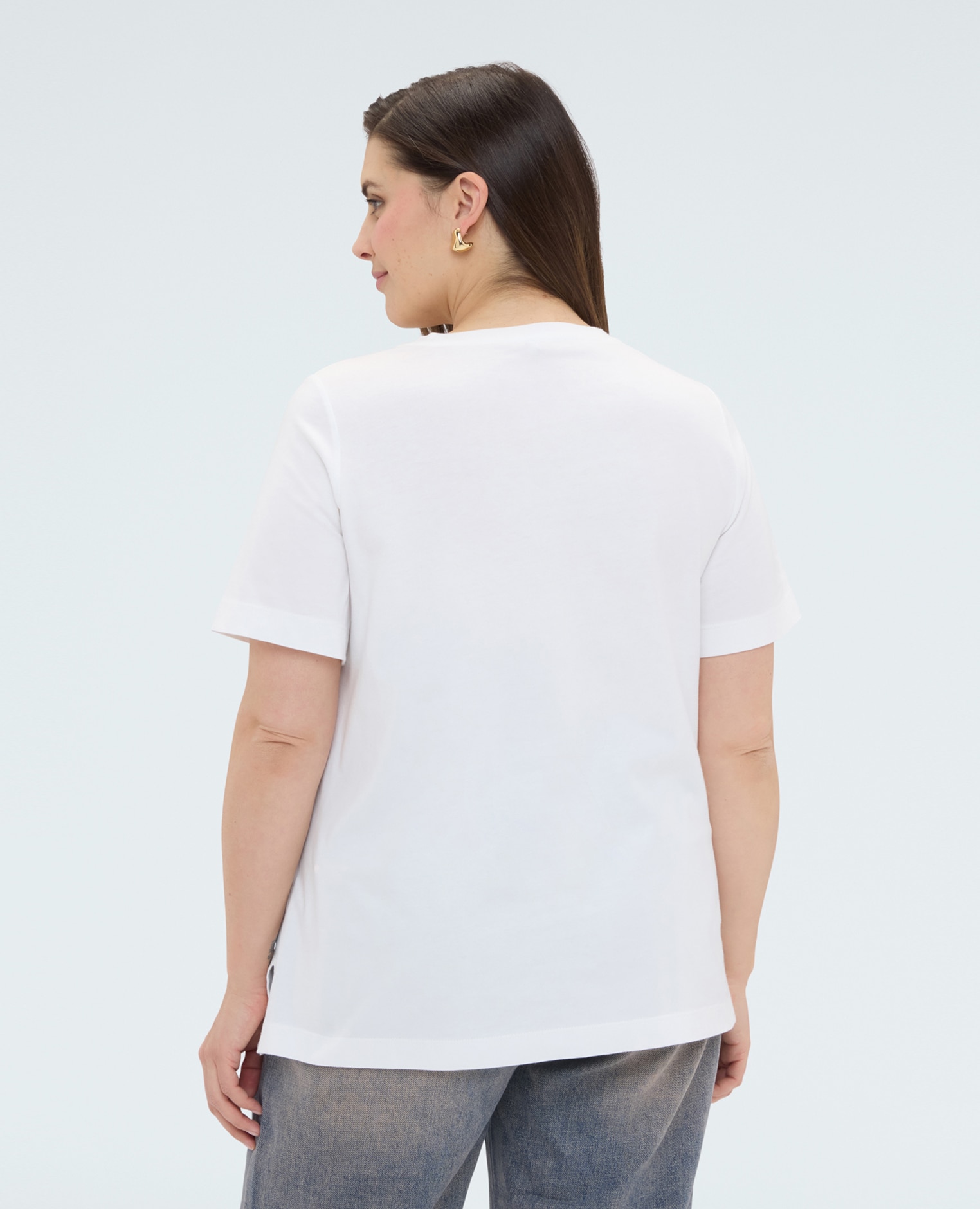 Camiseta de mujer perro chic con detalles luminosos estampado frontal con aplicaciones decorativas - Fiorella Rubino - Blanco Blanco-2