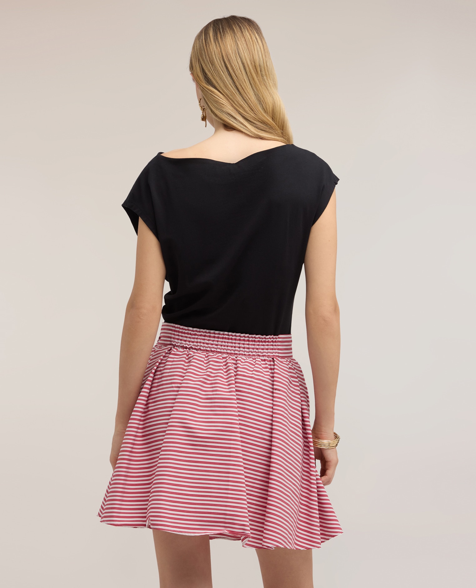 Top de mujer con drapeado lateral ajuste entallado con drapeado lateral - Motivi - Negro Negro-2