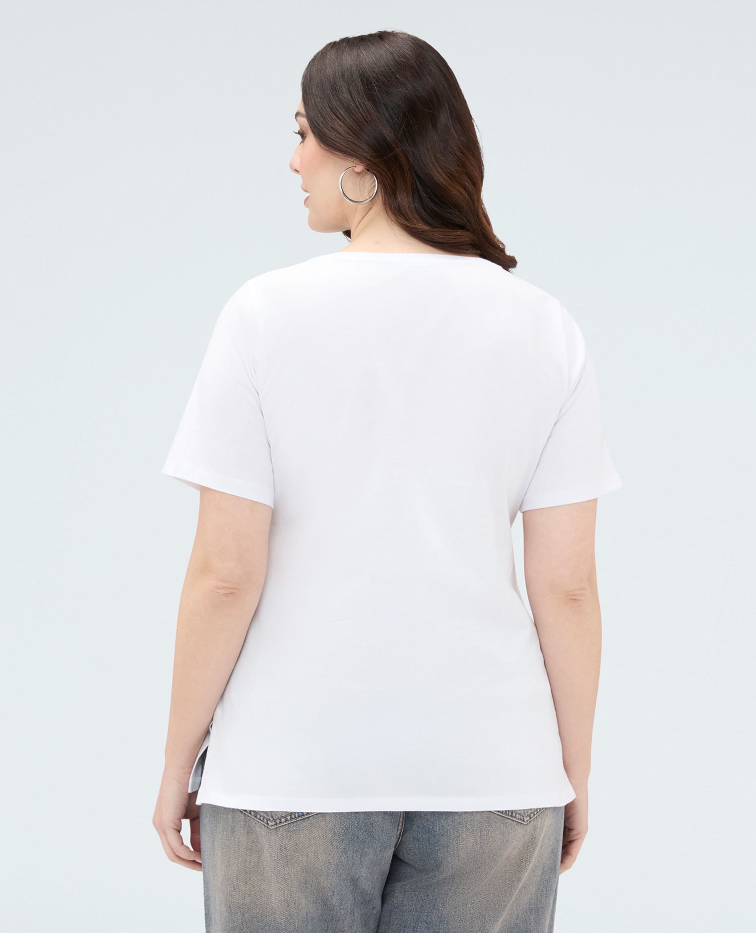 Camiseta de mujer de algodón con estampado estampado frontal con texto y gráfica - Fiorella Rubino - Blanco Blanco-2