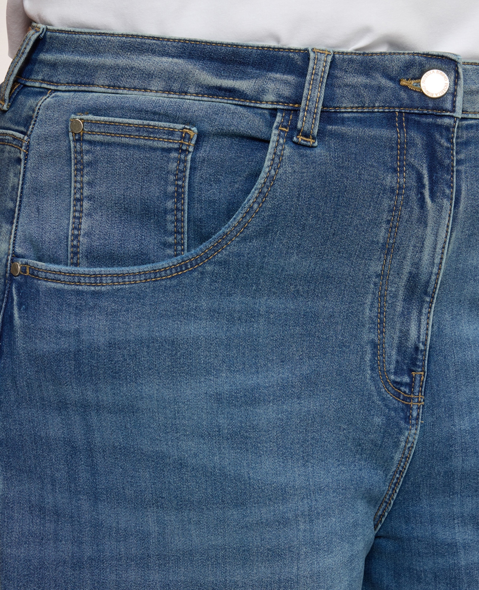 Jeans de mujer wide leg lavado used ajuste y diseño para el máximo confort - Fiorella Rubino - Azul Azul-4