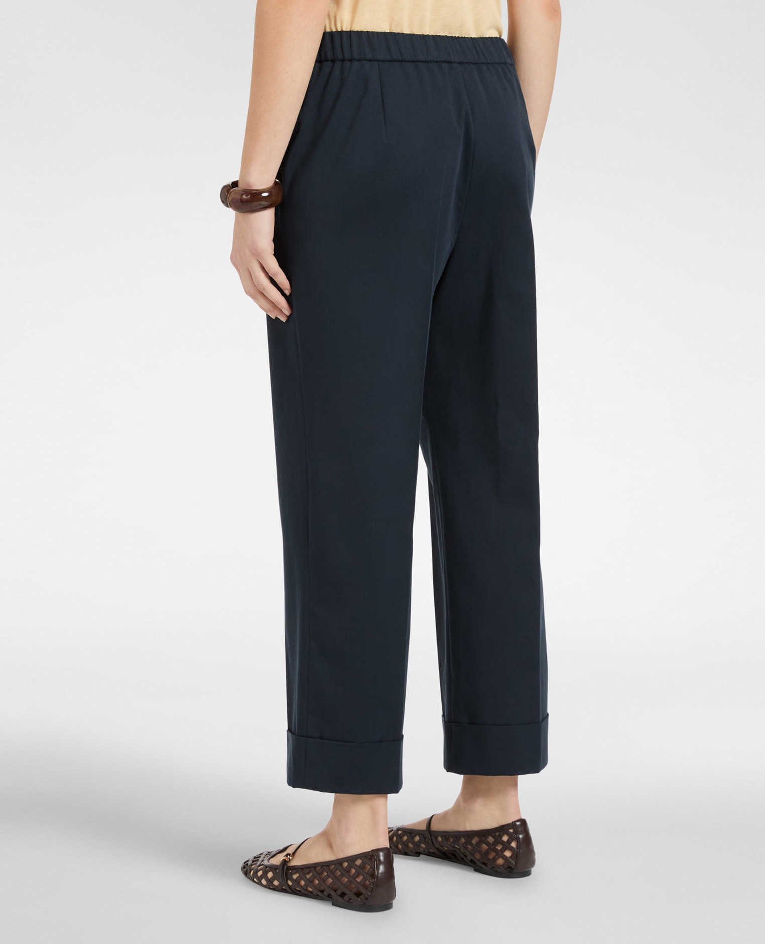 Pantalones de mujer chinos ajuste regular con cierre de botones y cremallera - Elena Miró - Azul Azul-2