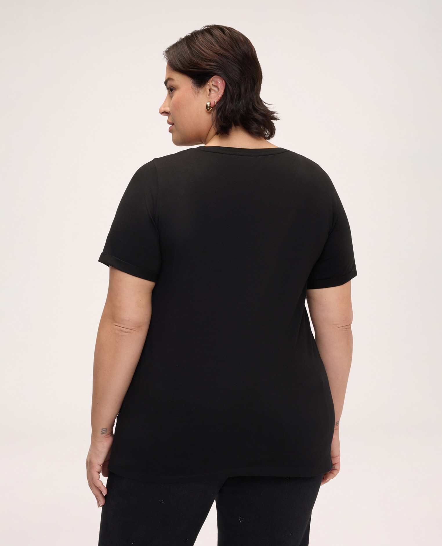 Camiseta de mujer de algodón con frase irónica ajuste regular y diseño para el máximo confort - Fiorella Rubino - Negro Negro-2