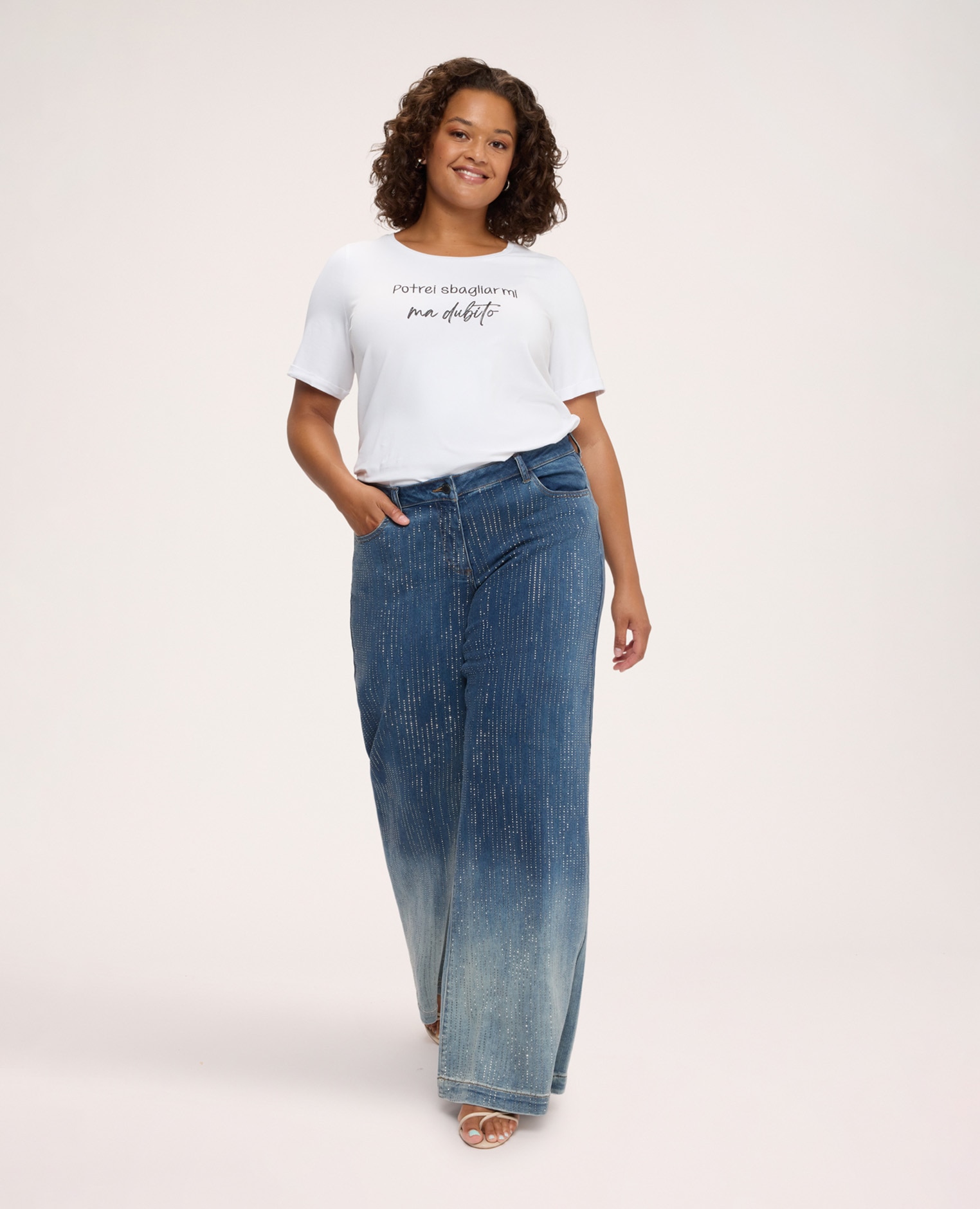Camiseta de mujer de algodón con frase irónica ajuste regular para el máximo confort - Fiorella Rubino - Blanco Blanco-3