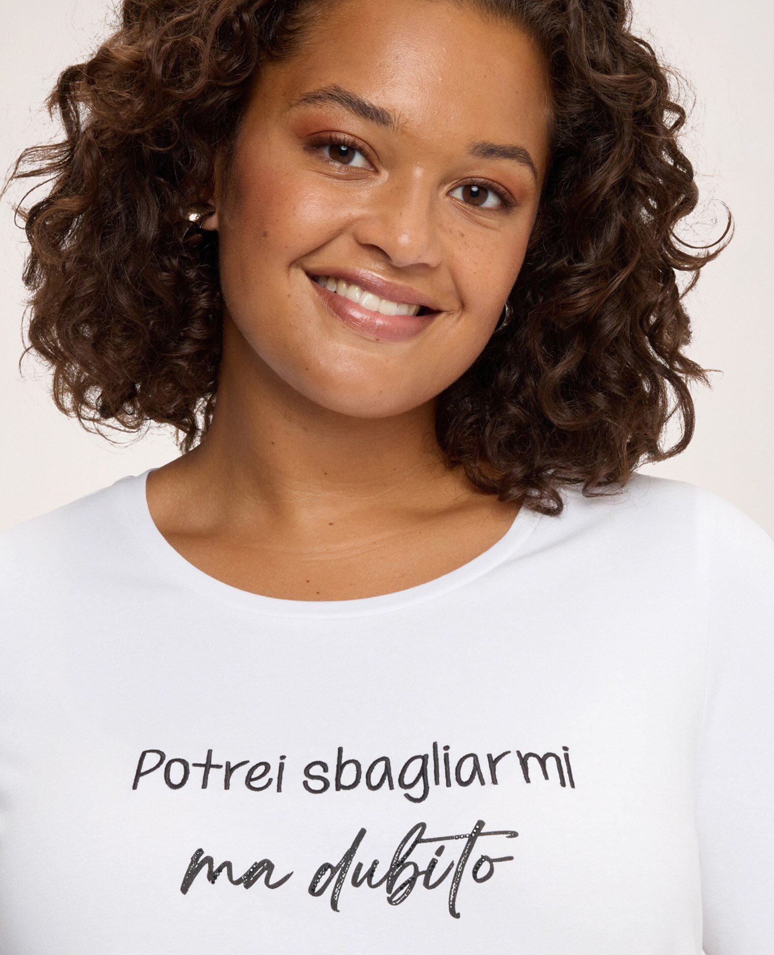 Camiseta de mujer de algodón con frase irónica ajuste regular para el máximo confort - Fiorella Rubino - Blanco Blanco-4