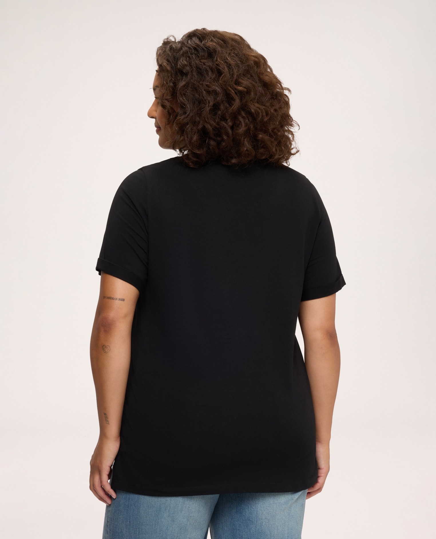 Camiseta de mujer de algodón con frase irónica ajuste regular para el máximo confort - Fiorella Rubino - Negro Negro-2