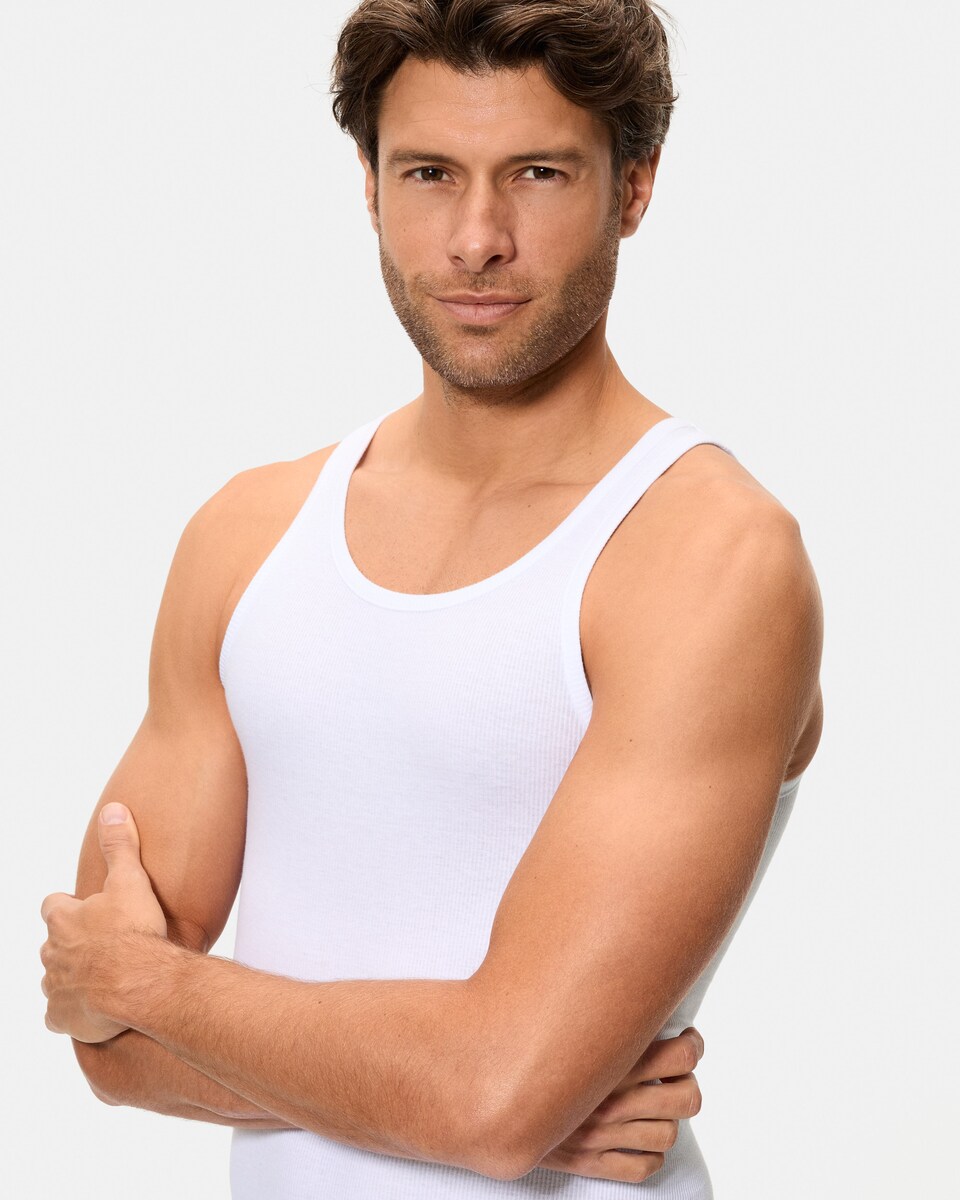 Camiseta interior de hombre en color blanco de tirantes