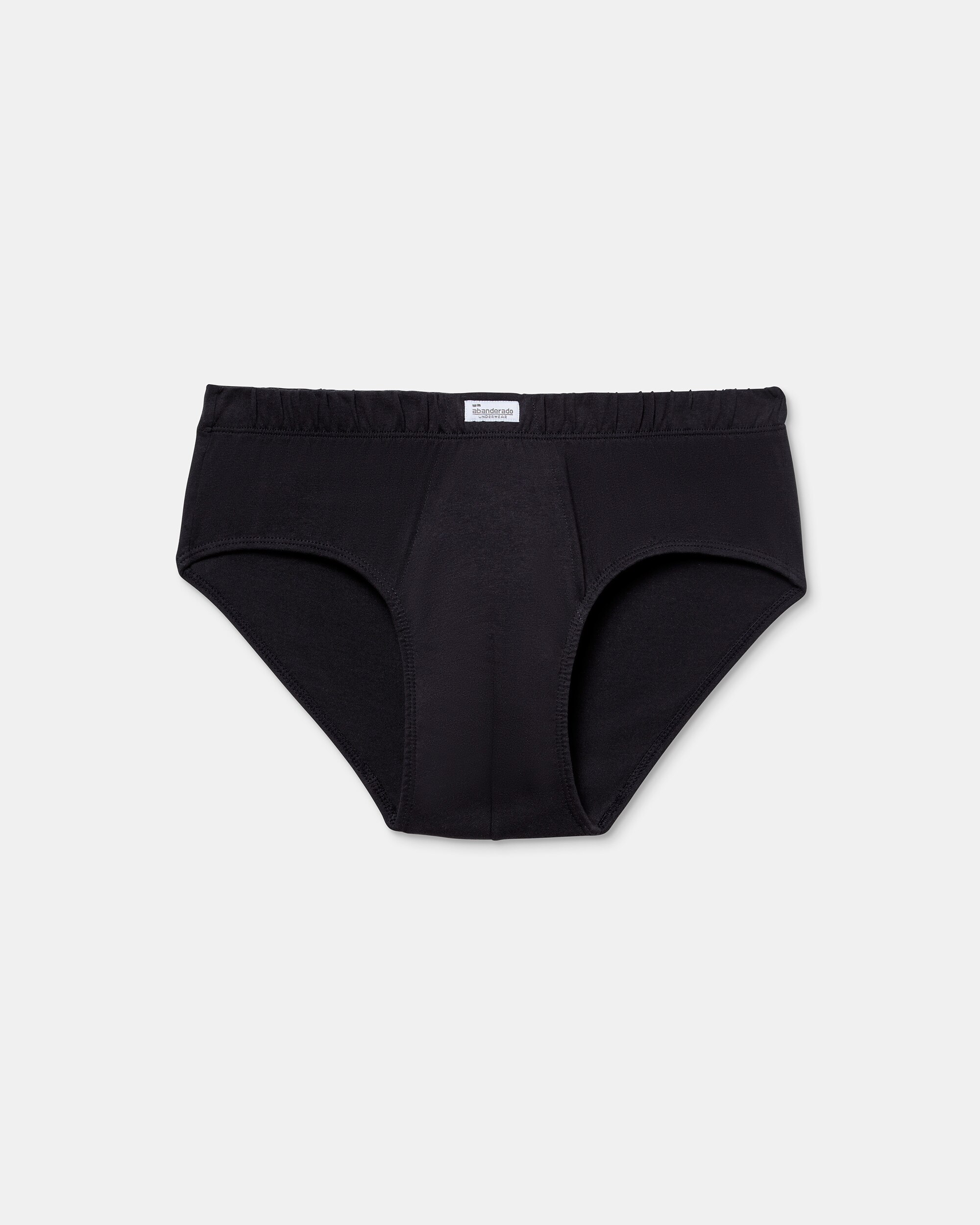 Slip de hombre cerrado de algodón 100% - Abanderado - Negro Negro-3