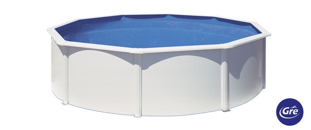 Imagen 0 de Piscina elevada de acero blanca Ø 350 x 120 cm con filtro de cartucho Gre