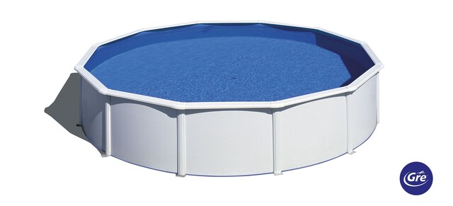 Imagen 0 de Piscina elevada de acero blanca Ø 550 x 120 cm con filtro de arena Gre