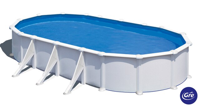 Imagen 0 de Piscina elevada de acero blanca 730 x 375 x 132 cm con filtro de arena Gre