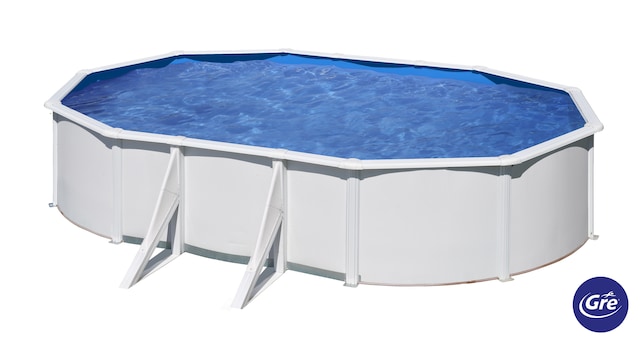 Imagen 0 de Piscina elevada de acero blanca 500 x 300 x 120 cm con filtro de cartucho Gre