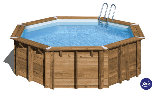 Imagen 0 de Piscina de madera redonda de 428 x 136 cm con filtro de arena Gre