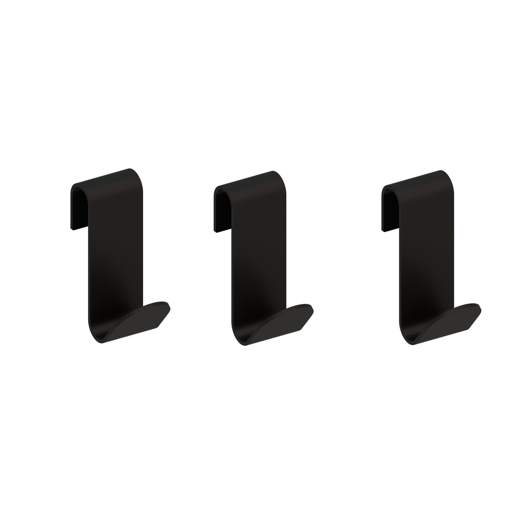 Imagen 1 de Pack de 3 perchas individuales de baño para colgar en mampara Beltrán - Negro 4 cm Negro