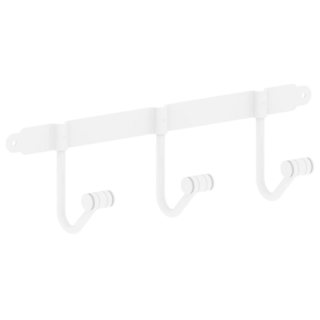 Imagen 1 de Percha triple de baño para atornillar con gancho en cono estriado Beltrán - Blanco Blanco