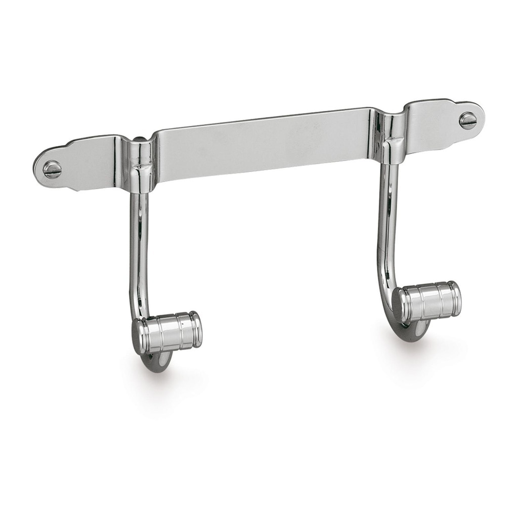 Imagen 1 de Percha doble de baño para atornillar con gancho en cono estriado Beltrán - Cromo Cromo