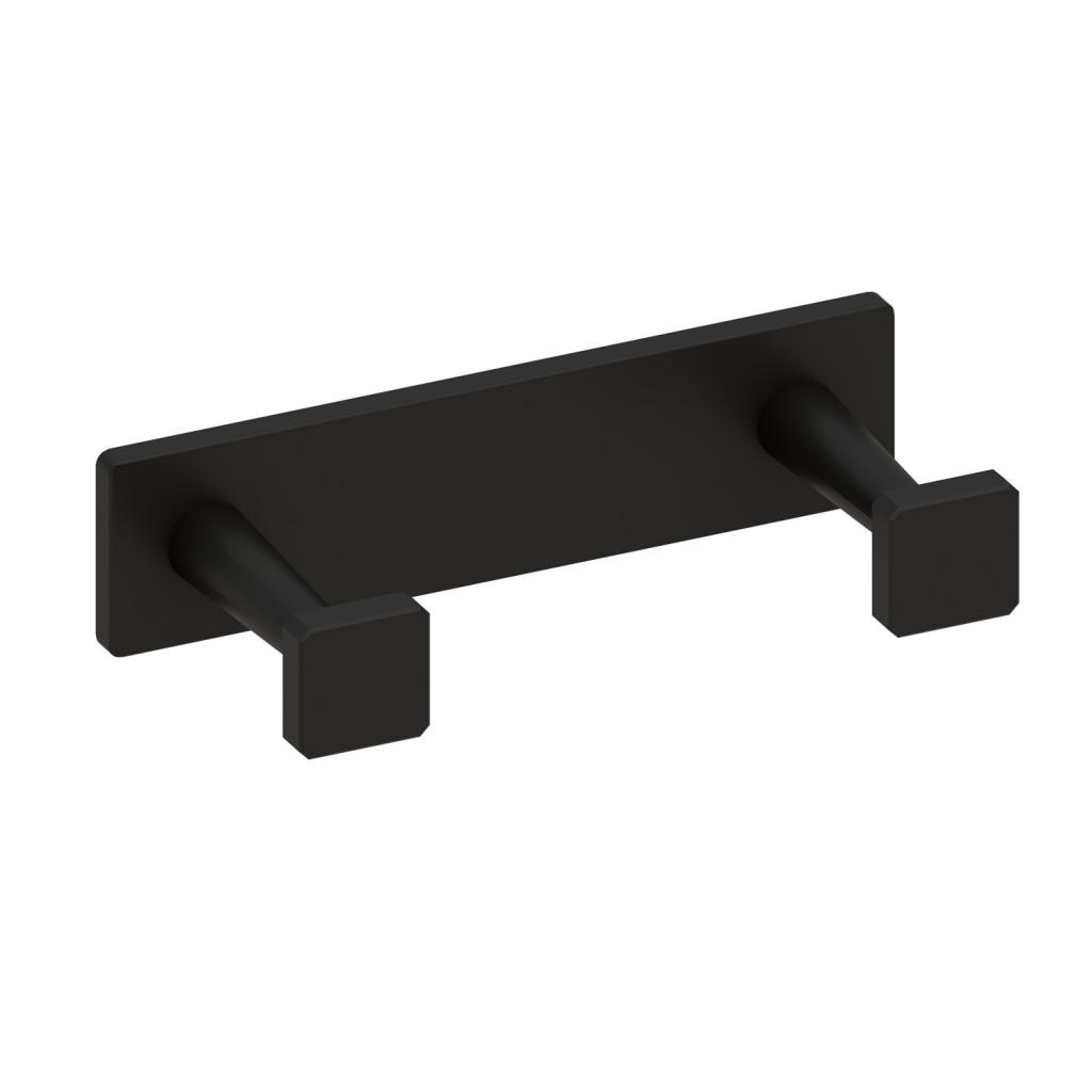 Imagen 1 de Percha doble de baño para atornillar con gancho cuadrado Beltrán - Negro Negro