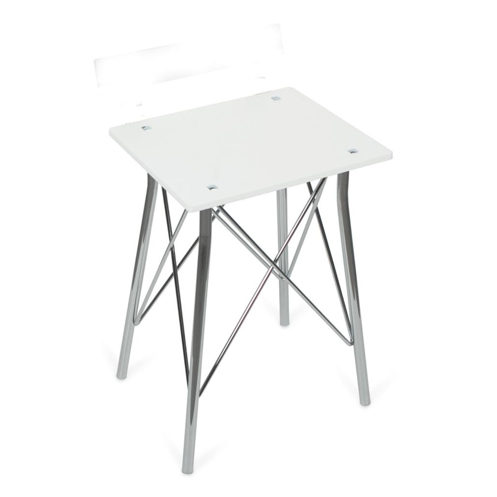 Taburete de baño Orleans Beltrán - Cromo / Blanco Cromo / Blanco-1