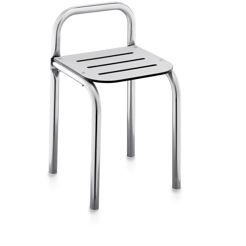 Beltrán - Taburete de baño con respaldo de tubo Beltrán.