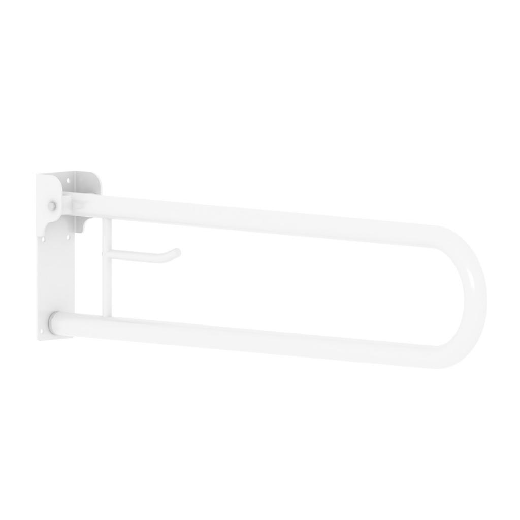 Imagen 1 de Asidero de baño tubo abatible liso con portarrollos Beltrán - Blanco Blanco