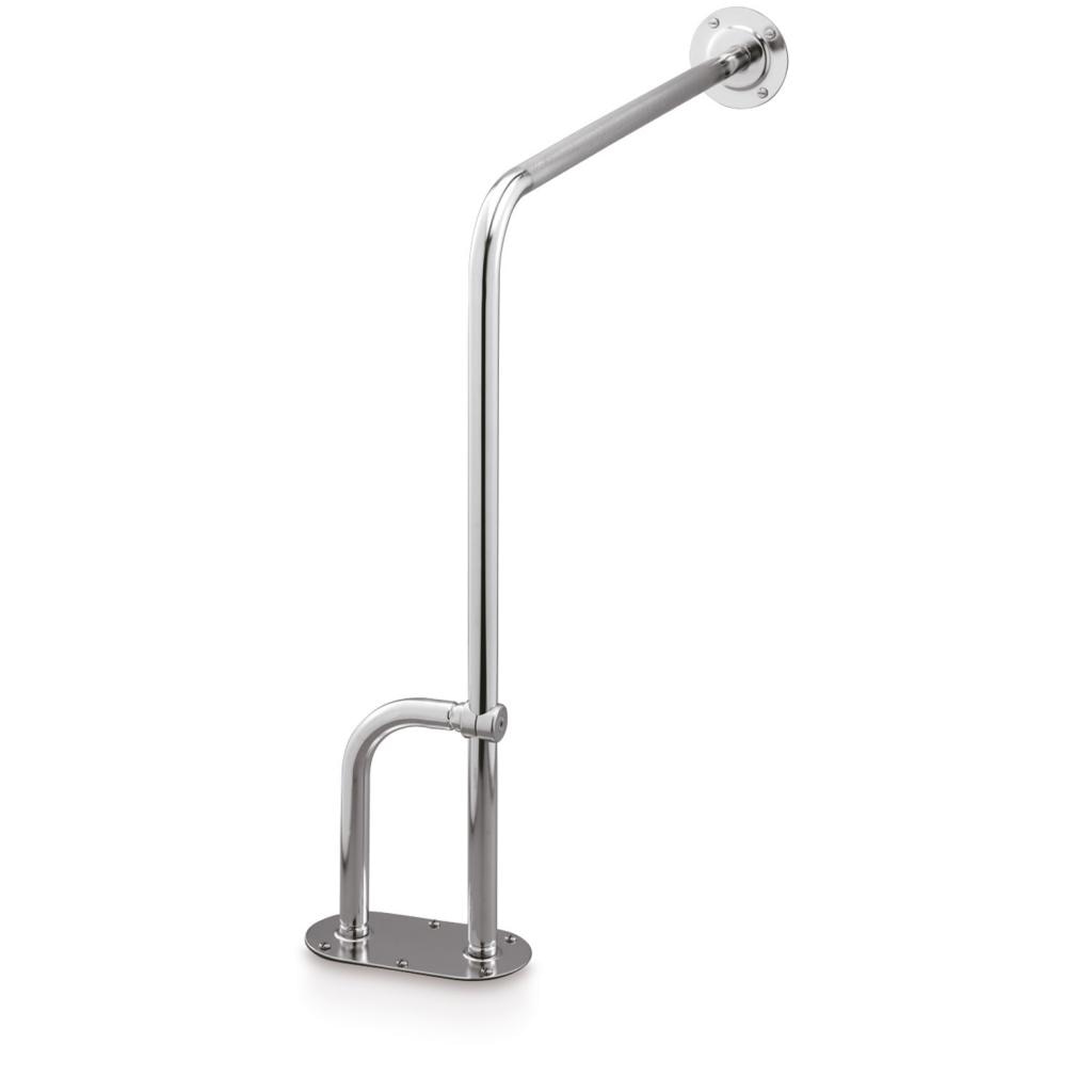Imagen 1 de Asidero de inodoro con fijación a suelo y pared con apoyo auxiliar de fijación Beltrán - Inox Inox