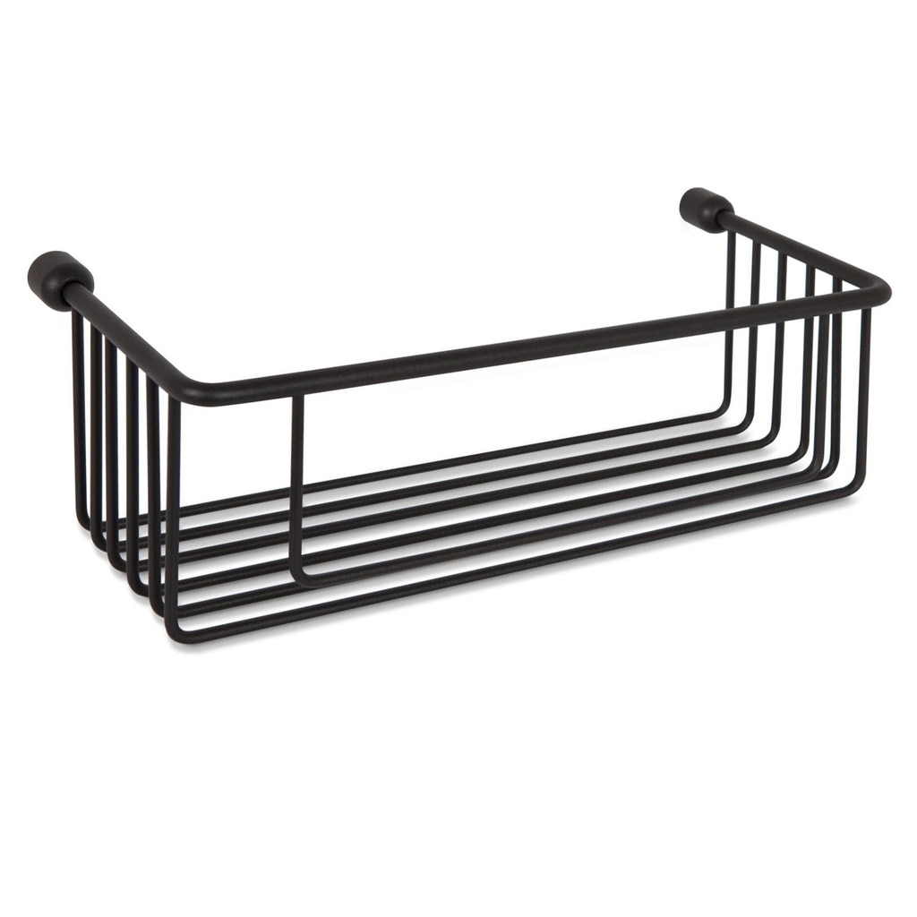 Imagen 1 de Jabonera de rejilla rectangular profunda para atornillar Beltrán - Negro 30 cm Negro