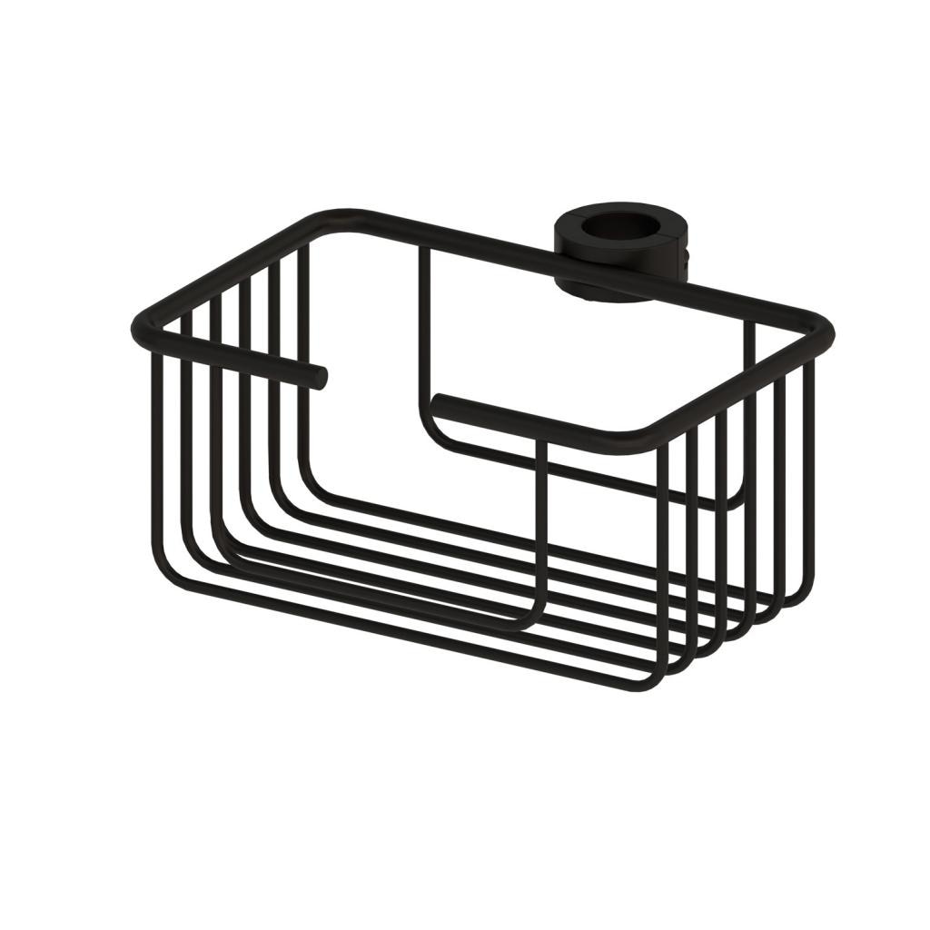 Jabonera de rejilla central para barra de ducha Beltrán - Negro 20 cm Negro-1