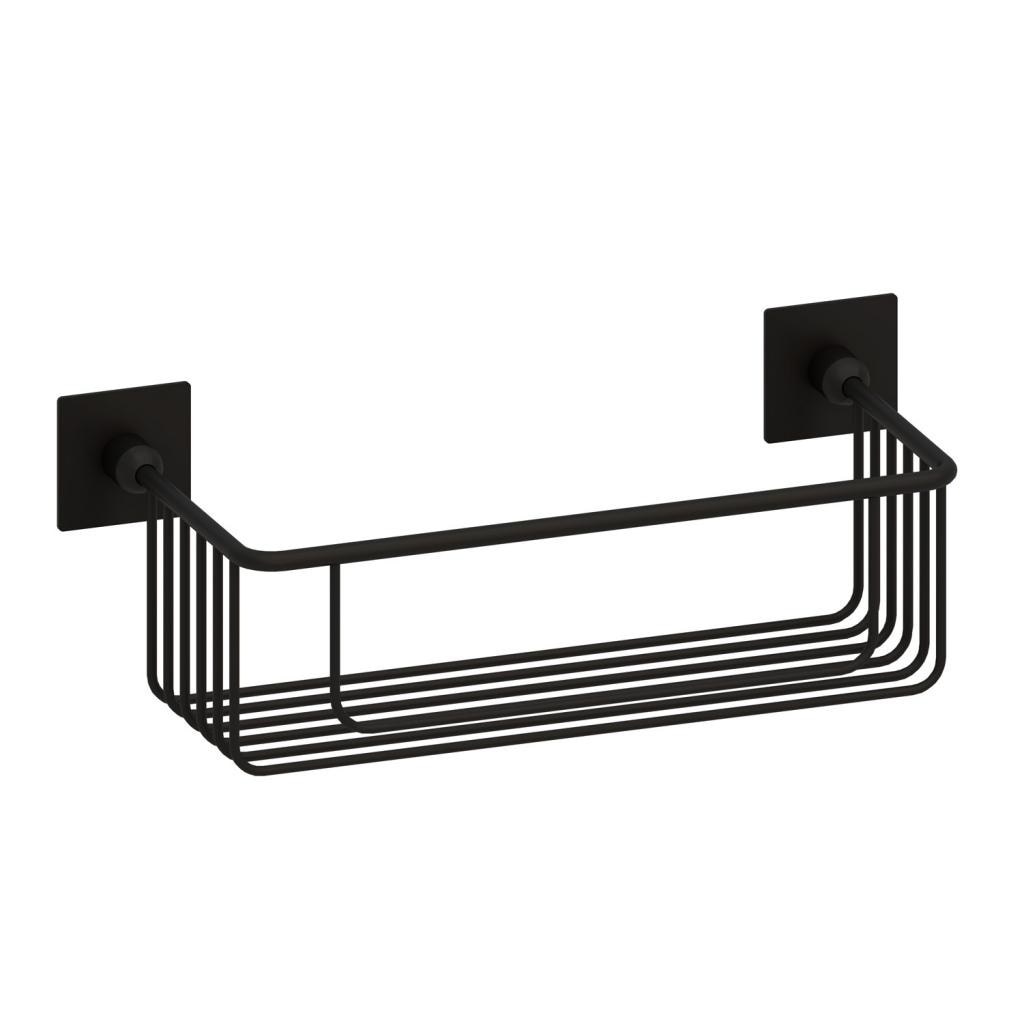 Imagen 1 de Jabonera de rejilla rectangular con plafón con adhesivo Beltrán - Negro Negro