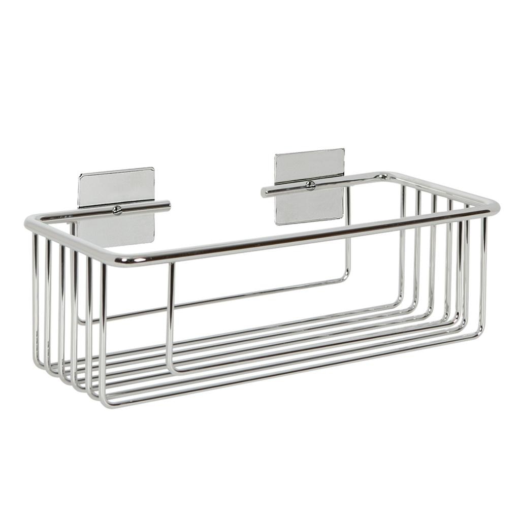 Jabonera de rejilla rectangular con plafón con adhesivo Beltrán - Cromo Cromo-1