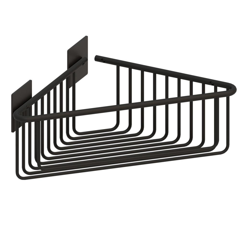 Jabonera rinconera de rejilla profunda con adhesivo Beltrán - Negro Negro-1