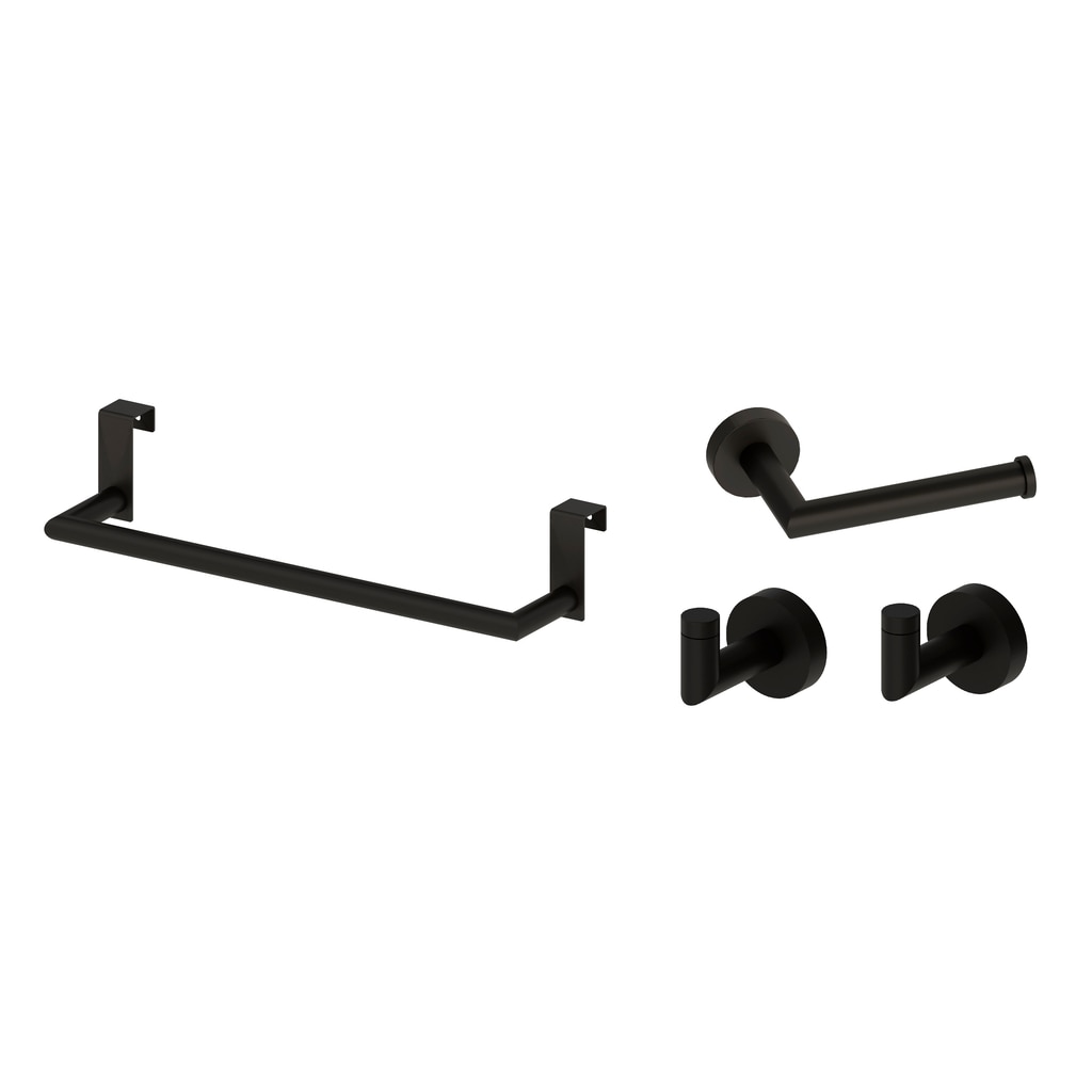 Imagen 1 de Set de barra de baño, portarrollos y perchas Rimini Beltrán - Negro Negro