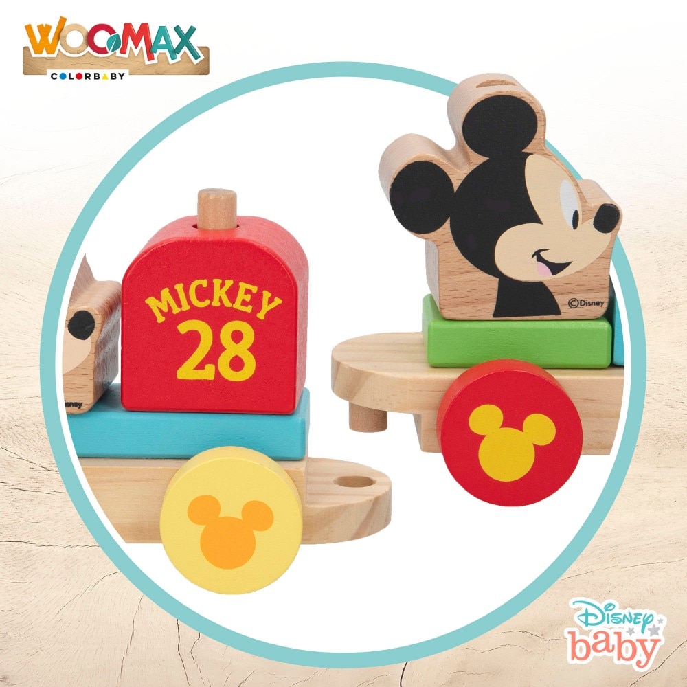 Disney Tren de madera Mickey y Minnie WOOMAX Multicolor-2